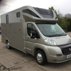 NEW ASCOT 2, Built 2024, 10,000 miles Fiat Ducato 64 reg, £ 32,950, Sleeps 3,  Leather Upholstery,   Bluetooth, Electric Pack, Chrome padded adjustable Partition, long stall Partition, Separate Day living  Cabin seating for 3 with leather upholstery